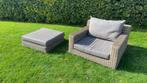 Buitenhof Lounge Tuin Stoel - Life + Poef, Wicker, Gebruikt, Ophalen