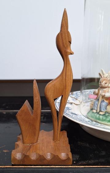 Gestyleerde penhouder, hertje teak hout 60's beschikbaar voor biedingen