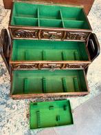 Zilver/verzilverd bestek kast leeg Antiek massief hout, Ophalen of Verzenden