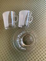 Douwe Egberts glazen Senseo kopjes en schotels, Ophalen of Verzenden, Overige stijlen, Kop(pen) en/of Schotel(s), Glas