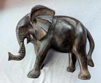 Houten Afrikaanse Olifant - Handgesneden Decoratie, Antiek en Kunst, Kunst | Beelden en Houtsnijwerken, Ophalen of Verzenden