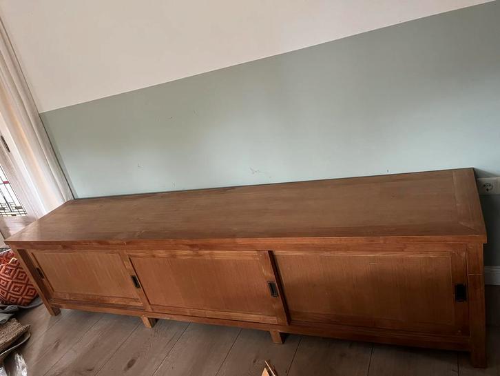 Teakhouten dressoir op maat gemaakt - Zeer stevig!, Huis en Inrichting, Kasten | Televisiemeubels, Gebruikt, Minder dan 100 cm