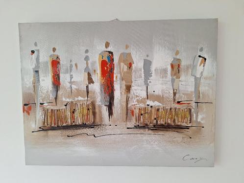 Schilderij - Caryn 80x60 cm - Abstract: GRATIS, Huis en Inrichting, Woonaccessoires | Schilderijen, Tekeningen en Foto's, Zo goed als nieuw