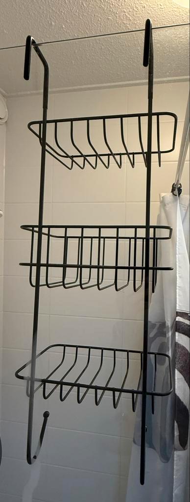 Zwart Badkamerrekje voor Douchewand, Huis en Inrichting, Badkamer | Badtextiel en Accessoires, Gebruikt, Handdoekenrek, Zwart