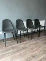 Set van 4 SKLUM Glamm eetkamerstoelen – Antraciet kunstleer, Huis en Inrichting, Stoelen, Ophalen, Zo goed als nieuw, Grijs, Vier