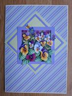 Zelfgemaakte kaart met viooltjes, Ophalen of Verzenden, Nieuw