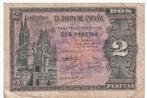 Spanje, 2 Pesetas, serie G, 1938, p109, Postzegels en Munten, Bankbiljetten | Europa | Niet-Eurobiljetten, Los biljet, Overige landen