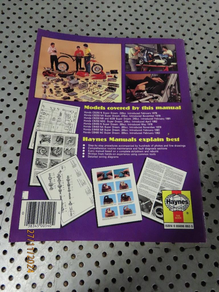 Werkplaatshandboek Honda CB250 & CB400 N Super Dreams, Ophalen of Verzenden, Gebruikt, Motoren