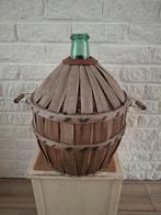 Vintage Franse Dame Jeanne fles in houten mand, Ophalen