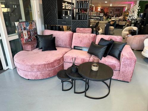 Luxe Velvet Teddy Loungebank Mila Roze 170x300cm NIEUW, Huis en Inrichting, Banken | Bankstellen, Nieuw, Hoekbank, Driepersoons