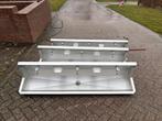 Aluminium wasgoot / wastrog met 3 kranen en zeepbakjes, Ophalen of Verzenden, Gebruikt, Rvs, Wastafel
