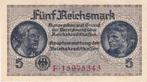 FUNF REICHSMARK Prachtig/ UNC, Postzegels en Munten, Bankbiljetten | Europa | Niet-Eurobiljetten, Ophalen of Verzenden, Duitsland