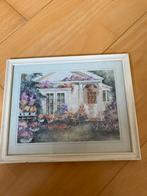 Oud schilderij met houten lijs, Antiek en Kunst, Ophalen of Verzenden