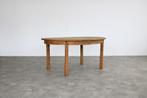 brutalist ovale eettafel | vintage tafel | eiken | verlengba, Gebruikt, ., Eikenhout, Ophalen of Verzenden