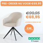 Eetkamerstoel Maxim - Lichte taupe geweven gemêleerde stof, Huis en Inrichting, Stoelen, Info@vansoestliving.nl, Overige kleuren