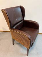 Originele Lloyd Loom Fauteuil, rechte zit voor lange mensen, Ophalen, Gebruikt, Leer, 50 tot 75 cm