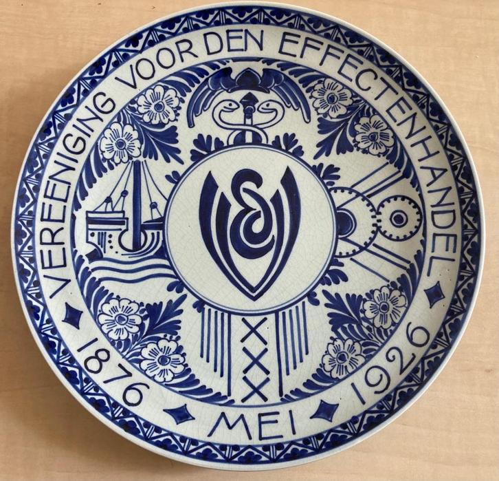 1926 Jubileum Ver Effectenhandel 50 jaar bestaan 1876 1926, Antiek en Kunst, Antiek | Wandborden en Tegels, Ophalen of Verzenden