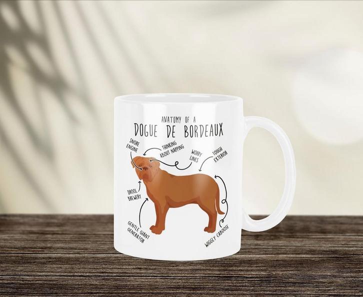Bordeaux Dog Anatomie mok, Huis en Inrichting, Keuken | Servies, Nieuw, Kop(pen) en/of Schotel(s), Overige stijlen, Ophalen of Verzenden