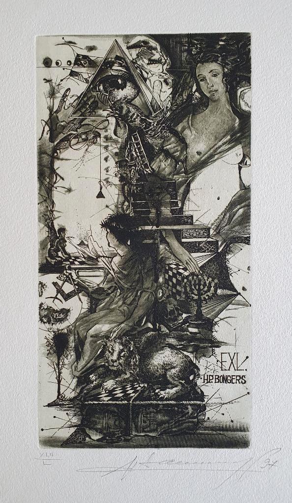 Exlibris / Ex libris S. Ivanov, Stairway to Heaven, Antiek en Kunst, Kunst | Etsen en Gravures, Verzenden