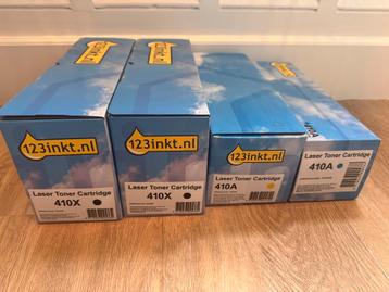 Set van HP laserjet serie 410X cardridges zwart, geel, blauw beschikbaar voor biedingen