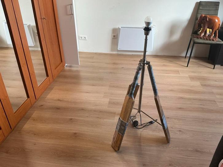 Unieke Rivièra Maison Vloerlamp, Huis en Inrichting, Lampen | Vloerlampen, Zo goed als nieuw, 100 tot 150 cm, Hout, Metaal, Ophalen of Verzenden