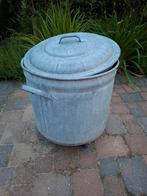 Zinken tobbe plantenbak 44 liter, Tuin en Terras, Bloembakken en Plantenbakken, Gebruikt, Minder dan 60 cm, Rond, Metaal