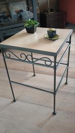 TAFELTJE met stenen blad. Eventueel vervangbaar., Ophalen of Verzenden, 25 tot 50 cm, Rond, 50 tot 100 cm