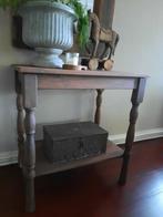 Oud tafeltje bijzettafeltje haltafel stoer sober landelijk, Ophalen, Gebruikt, 50 tot 100 cm, 25 tot 50 cm