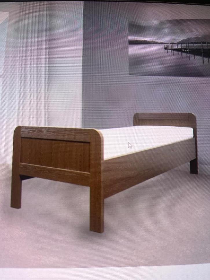 Houten bed incl. elektrische bodem + matras, Huis en Inrichting, Slaapkamer | Bedden, Zo goed als nieuw, Eenpersoons, 90 cm, 200 cm