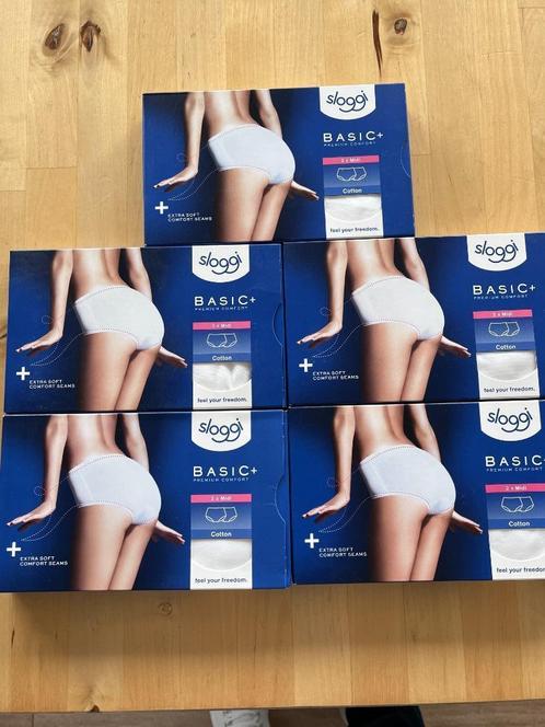 Sloggi Basic+ Dames Midi slip - 2x2-pack - Wit - maat 46, Kleding | Dames, Ondergoed en Lingerie, Slip, Wit, Ophalen of Verzenden