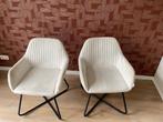 2x Eetkamerstoel Fluweel Cremekleurig | VidaXL, Ophalen, Gebruikt, Twee, Wit