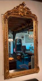 Grote kuifspiegel met geslepen glas, Antiek en Kunst, Antiek | Spiegels, Ophalen of Verzenden, Rechthoekig, 50 tot 100 cm, 150 tot 200 cm