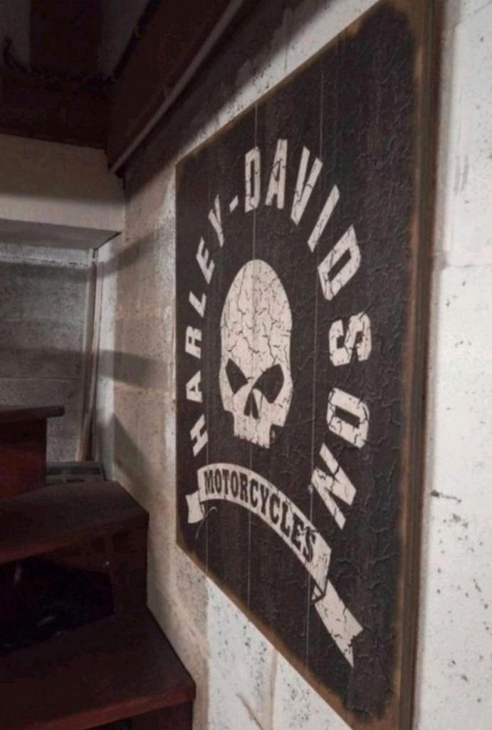 Groot  stoer Harley Davidson bord, Motoren, Accessoires | Overige, Zo goed als nieuw, Ophalen