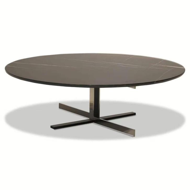 Minotti Catlin coffeetable 110cm Sahara Marmer LP € 5.180,-, Huis en Inrichting, Tafels | Salontafels, Zo goed als nieuw, Minder dan 50 cm