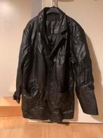 Te koop heren leather jas, Kleding | Heren, Jassen | Winter, Ophalen, Maat 52/54 (L), Real leather, Zwart