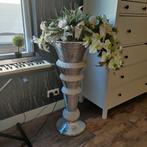 Glazen bloempot/ vaas met kunstbloemen, Ophalen of Verzenden, Zo goed als nieuw