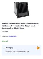 Zgan Autobench MaxxPet 65x92x70 cm. Gekocht dec 2023, Ophalen of Verzenden, Zo goed als nieuw