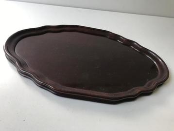 Prachtig ovaal houten dienblad gepolitoerd beschikbaar voor biedingen