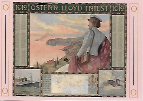 ÖSTERREICHISCHE LLOYD (Triëst Oostenrijk-Hongarije), Verzamelen, Scheepvaart, Nieuw, Kaart, Foto of Prent, Motorboot, Ophalen of Verzenden