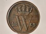 Nederland cent 1863, Postzegels en Munten, Munten | Nederland, Ophalen of Verzenden, Koning Willem III, 1 cent