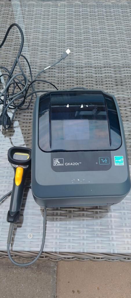 Zebra thermische labelprinter GK420t + handscanner, Computers en Software, Labelprinters, Zo goed als nieuw, Qwerty, Etiket, Ophalen of Verzenden