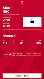 Kaart 413 AJAX-NEC, Tickets en Kaartjes, Eén persoon, Februari