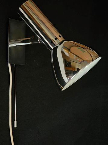 Vintage Hustadt Leuchten space-age chroom wandlamp 70 er jr. beschikbaar voor biedingen
