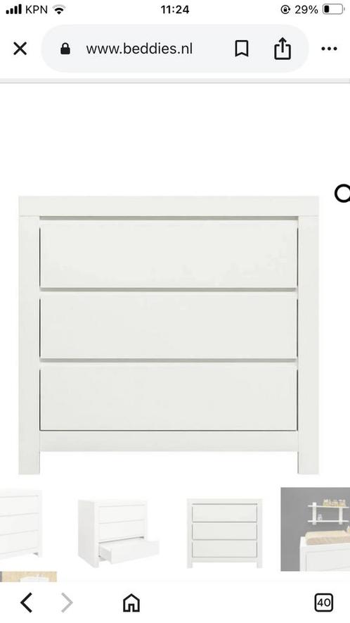Bopita Thijn Commode - Wit - 3 Laden, Kinderen en Baby's, Kinderkamer | Commodes en Kasten, Nieuw, Commode, 90 tot 105 cm, 75 tot 100 cm