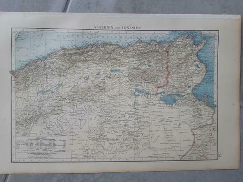 151 / Noord Afrika met Algerije en Tunesië Litho uit 1899, Antiek en Kunst, Kunst | Litho's en Zeefdrukken, Ophalen of Verzenden