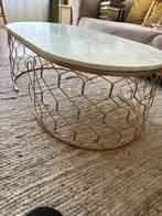 Marmer met gouden salontafel zo goed als nieuw, Huis en Inrichting, Tafels | Salontafels, Ophalen, Overige materialen, 100 tot 150 cm