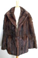 Bruin/zwarte mooie echte bontjas! M/L, Kleding | Dames, Jassen | Winter, Verzenden, Zo goed als nieuw, Maat 42/44 (L), Bruin