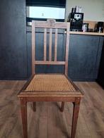 Houten stoel met rieten zitting, Huis en Inrichting, Ophalen, Riet of Rotan, Bruin, Klassiek