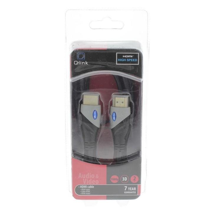 Q-link HDMI kabel Hi Speed 2m zwart. Meerdere beschikbaar., Audio, Tv en Foto, Audiokabels en Televisiekabels, Nieuw, HDMI-kabel