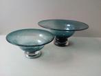 Schalen.Glas.Pulegoso(luchtbel)glas.Groen.Pr.p/st vanaf, Schaal, Rond, Ophalen of Verzenden, Glas